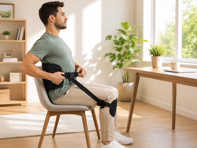 Hook Neurontinec straps over knees