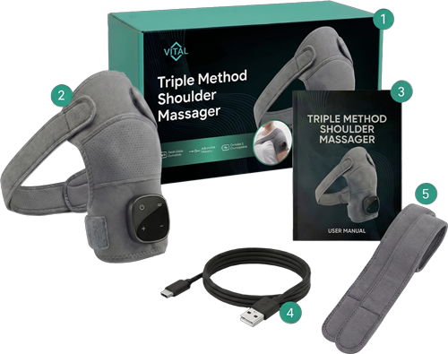 What comes with Triple Method Shoulder Massager package